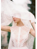 Ivory Lace Chiffon Illusion Back Wedding Dress Ivory Lace Chiffon Illusion Back Wedding Dress
